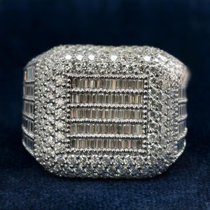 Enhanced <b>Custom</b> Luxury Baguette Cut VVS Diamond Fine <b>Rings</b> Iced Out Hip Hop 925 Sterling Silver Party Unisex <b>Ring</b> Fine Jewelry - Product Image 4