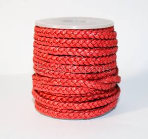 สายหนังวัวถักด้วยมือสีดำอุปกรณ์เสริม DIY สำหรับกระเป๋าถือรองเท้าเสื้อผ้าขนาด4มม. 6มม. ถักเสร็จแล้ว - Product Image 4