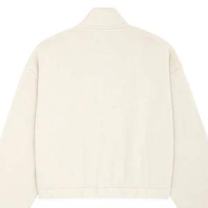 Jersey de media cremallera en crema para mujer, acogedor y elegante, con cuello de embudo, sudadera con cremallera para capas informales, Sudadera con capucha y cuello de embudo - Product Image 6