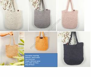 Bolso de hombro de yute marrón hecho a mano de primera calidad, bolso de mano ecológico con parte superior abierta de 14x14 pulgadas con capacidad de 10Kg, hecho en India - Product Image 5