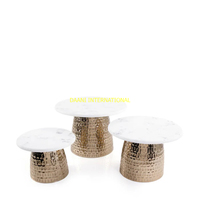 Ensemble de supports à gâteaux en acier inoxydable, 3 plateaux à dessert sur pied, résistants à la chaleur, écologiques, pour mariage, fête, pâtisserie, cupcakes