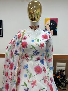 Vestido de algodón Anarkali para mujer, prenda de moda a bajo precio, Dupatta Jackate, indio, Reyon - Product Image 4