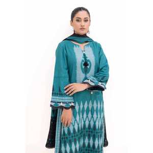 Conjunto de Traje de Mujer de 3 Piezas sin Costuras con Jacquard y Dupatta de Pashmina Estampada MJ-42058 - Product Image 3