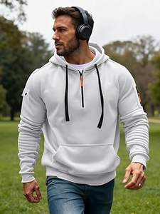 Sudaderas Casuales de Invierno para Hombre, Color Sólido, 100% Algodón, Felpa, Secado Rápido, Ecológicas, Transpirables, Corte Regular - Product Image 4