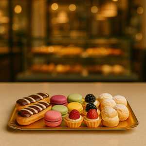 Vassoi 100 servizio in cartone monouso in oro 34.5x26.5cm (taglia 7) per eventi di pasticceria e da asporto per dessert - Product Image 3