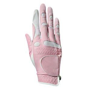 Guante de golf de piel de oveja para mujer, guante antideslizante transpirable blanco y negro para mano izquierda para un agarre y comodidad superiores - Product Image 1
