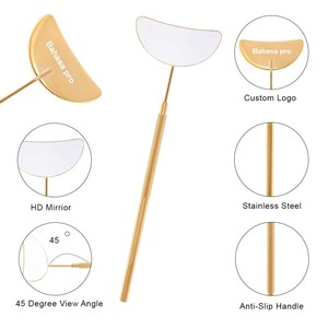 Sustainable Gold Stainless Steel Eyelash <b>Mirror</b> Tools Customizable Durable Eyelash Extension <b>Mirror</b> by Bahasa Pro - Product Image 4