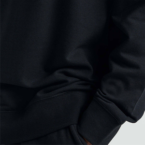 Sweat-shirt à col montant unisexe en molleton de coton mélangé noir, personnalisable, streetwear décontracté, chaud pour l'hiver - Product Image 6