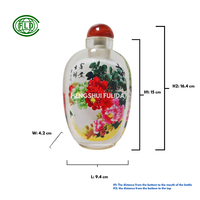 Tabatière en verre peinte à la main de Chine traditionnelle de luxe 15cm Design floral antique pour la décoration intérieure et les cadeaux