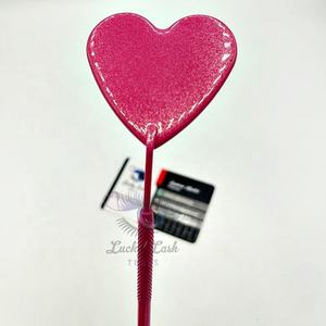 Hot Pink Sparkle Acero inoxidable Micro Scissor Herramienta de extensiones de pestañas en forma de corazón elegante y sostenible con etiqueta privada - Product Image 4