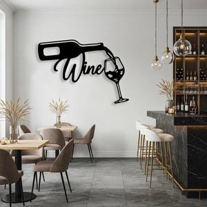 Décoration murale en métal noir, parfaite pour le bar à domicile, le salon, le club et les soirées cocktails, zones de divertissement, en provenance d'Inde - Product Image 4