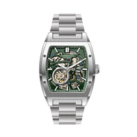 Reloj Latiris New Gun Metal Skeleton, Mecánico, Maravilloso, con Movimiento Japonés NH70 Automático, Cristal de Zafiro, Acero Inoxidable, Resistente al Agua
