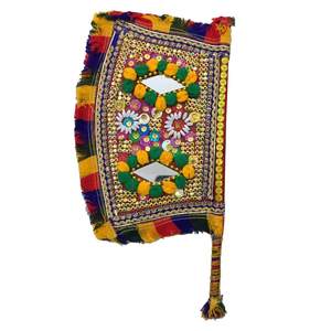 Abanico de lujo bordado hecho a mano cultural, abanico de mano de lujo hecho a mano Sindhi, abanico hecho a mano de hermoso diseño al por mayor - Product Image 4