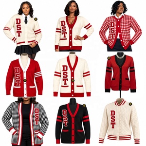Cardigan bicolore DST |   Veste de sororité brodée DST, cardigan universitaire de sororité, personnalisable à votre façon - Product Image 4