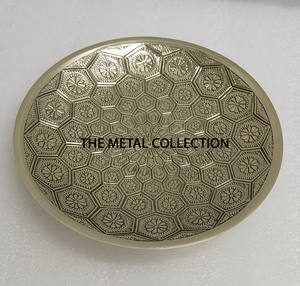 Plato de servicio de latón de lujo para el hogar, Hotel y restaurantes, vajilla de mesa, Color dorado, plato y platos de servicio de latón de alta calidad - Product Image 5