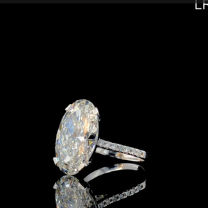 Anillo de Compromiso con Diamante Cultivado en Laboratorio de Corte Ovalado de 8.20 CT, Certificado IGI, Oro Sólido de 14K, Anillo de Lujo para Mujer - Product Image 2