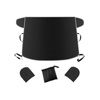 Pare-brise pour voitures, camions, fourgonnettes-Pare-soleil coupe-vent imperméable pour l'hiver contre le gel et la glace avec couvercles de rétroviseurs latéraux