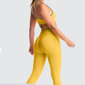 Respirant à séchage rapide quatre voies extensible Oem femmes Slim Fit Yoga ensemble Gym Fitness à manches longues Yoga costume femme Gym porter Yoga ensembles - Product Image 2