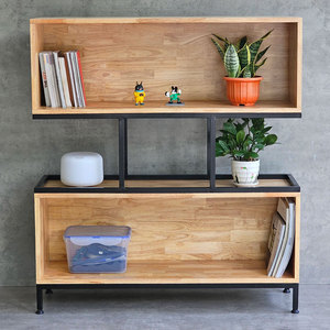 Estantería de Madera de Caucho y Hierro, 100x30x120cm, 2 Compartimentos, Tipo Vertical para Sala de Estar - Product Image 4