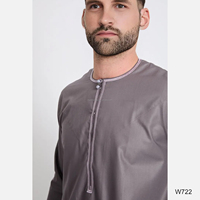 Thobe Omanais Premium pour Hommes, Modeste, Traditionnel, Brodé, Décontracté, Respirant, Léger, Longueur Cheville, Style Saoudien Arabe