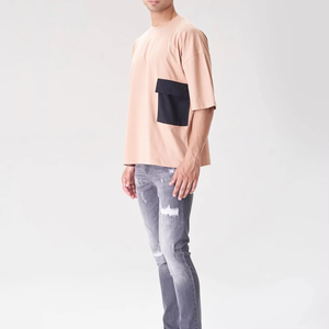 100% coton T-Shirt pour hommes 250GSM tissu tricoté surdimensionné lourd personnalisable Options OEM meilleur prix fabriqué au Pakistan - Product Image 5