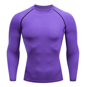 Customized MMA <b>Rash</b> <b>Guard</b> BJJ Long Sleeve Compression Fabric with Plain Design and Logo OEM Rashguard - Product Image 1