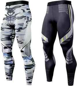 Men's Custom Sublimation Print Compression Gym Workout Tights Polyester Spandex Sublimated Running <b>Leggings</b> MMA <b>Leggings</b> - Product Image 4