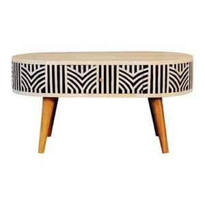 Cajón con incrustaciones de hueso y mesa de centro, muebles hechos a mano con artesanía tradicional, decoración de lujo para la sala de estar. - Product Image 1