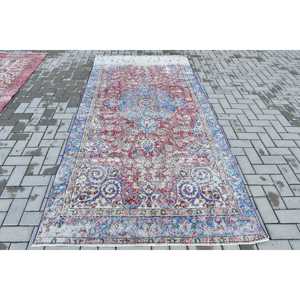 Tapis turc vintage, tapis de 4,6 x 9,5 pieds, grand tapis floral rouge - Product Image 1