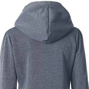 OEM Custom Grey Casual Winter <b>Sweatshirts</b> <b>Long</b> Sleeve Pullover Hoodie <b>Women</b> Sports Wear Slim Fit Canvas Hoodies - Product Image 3