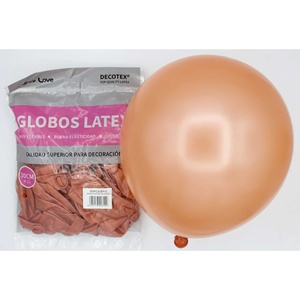 Ballons en latex Decotex 30 cm Rose Gold Métallique, sachet de 50 pièces, décoration de fête - Product Image 1