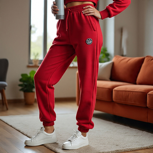 Pantalones Deportivos de Mujer 100% Algodón, Color Sólido Personalizado, Alta Calidad, con Logotipo, Ideales para Gimnasio o Uso Casual, Corte Regular - Product Image 4