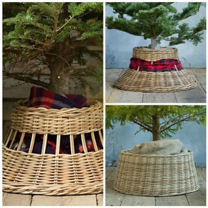 Gorgeous Design Rattan Wicker Christmas <b>Tree</b> <b>Skirt</b> Natural Handmade Rattan Collar Xmas <b>Tree</b> Decor Christmas Season - Product Image 2