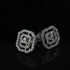 Pendiente de diamante de moda en oro blanco y rosa Chapado en oro certificado IGI para fiesta de boda y regalo - Product Image 1