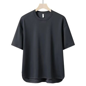 Usine directement 320 gsm sérigraphie personnalisée col rond goutte épaule surdimensionné polyester coton t-shirt pour hommes femmes - Product Image 1