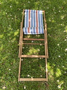 เก้าอี้อะคาเซียกลางแจ้งหรูหราพับได้ดีไซน์สำหรับสวนพักผ่อนด้วยผ้าโพลีเอสเตอร์ทนทานเฟอร์นิเจอร์กลางแจ้ง - Product Image 2