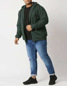 Sudadera con capucha y cremallera para hombre de alta calidad, diseño personalizado, ropa de calle, mezcla de algodón ligero, forro polar, estilo informal, tamaño Regular sólido para invierno - Product Image 2