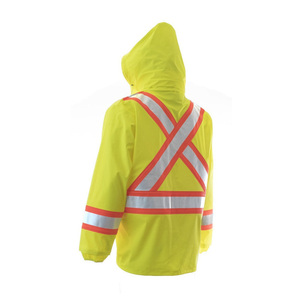 100%Cotton Hi Vis Rain Wear Waterproof High Visibility <b>Jackets</b> <b>Reflective</b> Work Clothing Safety <b>Jacket</b> for <b>Men</b> - Product Image 4