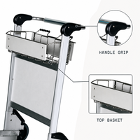 Chariot de manutention logistique à trois roues en aluminium robuste pour aéroport, outils OEM