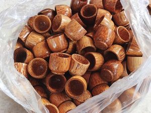 Bulk Wholesale Vietnamese Coconut Wood Tea Cup, Handcrafted Durable <b>Drinkware</b>, Rustic Style Tableware for Resorts and Hotels - Product Image 3