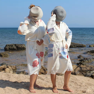 Soft <b>Turkish</b> Muslin Fabric Hooded Bathrobe Colorful Printing Women Men Kids Beach <b>Towel</b> Spa Bathroom Home Hotel Quick Drying - Product Image 1
