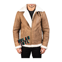 Blouson aviateur chauffant en cuir grande taille coupe-vent pour homme, style vintage B3, chaud et doublé en fourrure de mouton pour l'hiver