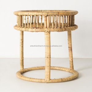 Mesa de Centro Redonda de Ratán de Diseño Nórdico Moderno, Mesa de Esquina para Café, Mesa de Noche para Lectura, Mesa de Centro Ovalada para Té, Hecha en Vietnam - Product Image 6