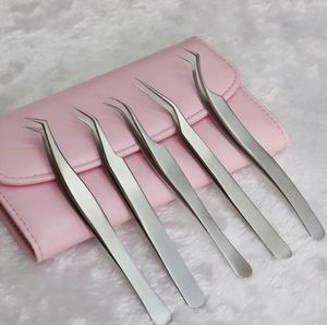 Ensemble de 5 pinces à cils avec logo personnalisé, marque privée, pinces à cils pour volume et extensions, outil de beauté professionnel - Product Image 1