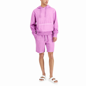 Conjunto Deportivo Corto con Sudadera con Capucha para Hombre, Color Amarillo, Sudadera con Capucha y Pantalones Cortos hasta la Rodilla, Ropa Deportiva Urbana 2026 - Product Image 4