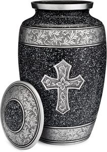 Vente en gros d'urne commémorative contemporaine en aluminium noir brossé pour adultes Objets décoratifs pour les cendres humaines et animales Funérailles - Product Image 2