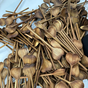 Combo Wooden <b>Bowl</b> And Wooden Spoon Using Premium Natural Wood For Home Meal <b>Serving</b> And Kitchen Display From Vietnam - Product Image 4