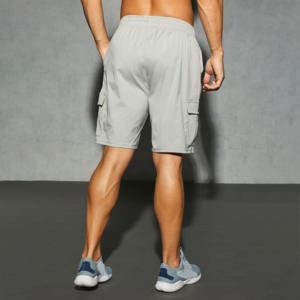 Men's Premium Stretch Cargo <b>Shorts</b> - Polyester Lightweight Pockets Design Streetwear Style for <b>Hiking</b> and City Use - Product Image 2