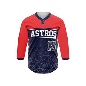 100% maille respirant hommes Baseball Jersey couleur unie col en v bouton sport conception à manches longues sublimé blanc pour l'impression - Product Image 1