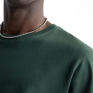 T-shirt personnalisé de haute qualité à col montant grande taille pour hommes 100% coton de luxe à épaules tombantes T-shirts pour hommes OEM - Product Image 2